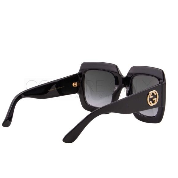 New Gucci Women Sunglasses Black Oversized Square GG0053SN-001 Gray Gradient - Picture 7 of 11